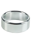 Alloy Metallic Cock Ring - Metal/Silver - Large - 1.75in