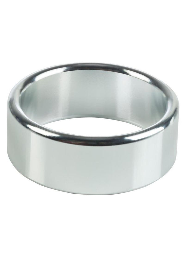 Alloy Metallic Cock Ring - Metal/Silver - Large - 1.75in