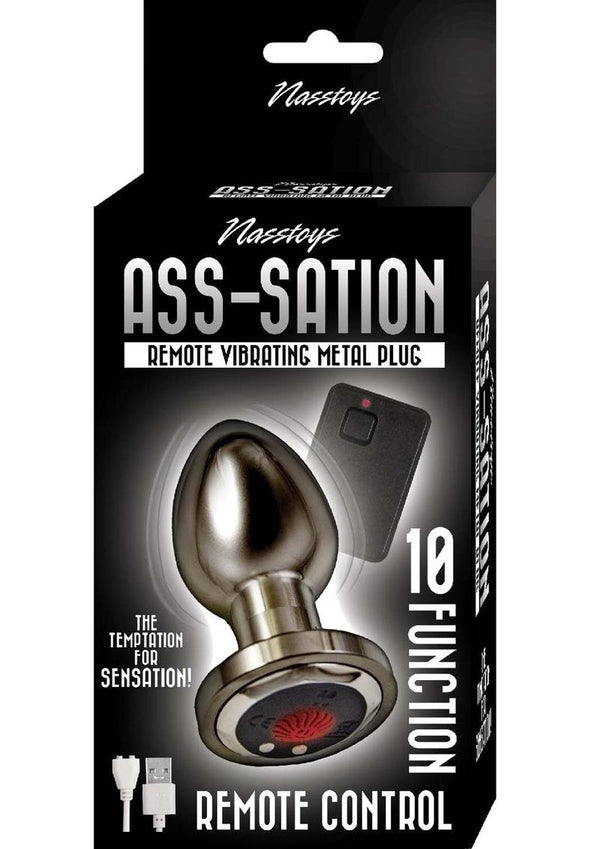 Ass-Sation Remote Control Rechargeable Vibrating Metal Anal Plug