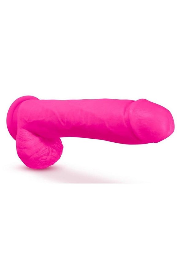 Au Naturel Bold Big John Dildo with Suction Cup and Balls - Pink - 11in