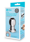 B-Vibe Aluminum Hollow Tunnel Butt Plug - Silver - 2.75in