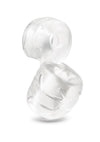 B-Vibe Stretch Tech Double Barrel Ultra Stretchy Cock Ring and Ball Stretcher - Clear