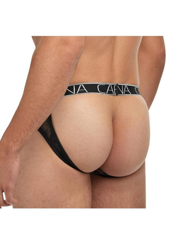 Banana Cabana Lace Nights Open Back Brief - Black - Large/XLarge