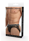 Banana Cabana Lace Nights Open Back Brief - Black - Medium/Small