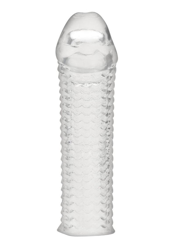 Blue Line Clear Textured Penis Enhancing Sleeve Extension
