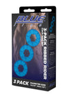 Blue Line Ribbed Rider Cock Ring - PATS Inc.