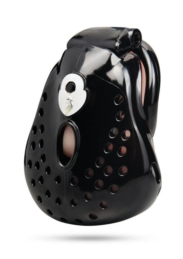 Blueline Full Coverage Cock and Balls Locked Up Chastity Cage Trap - Black