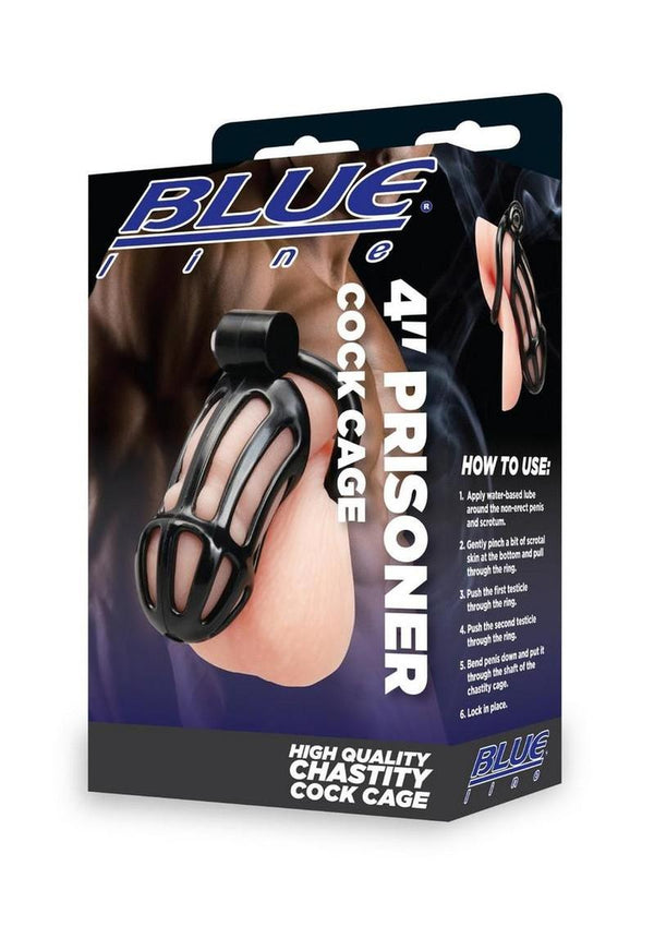 Blueline Prisoner Cock Cage - Black - 4in