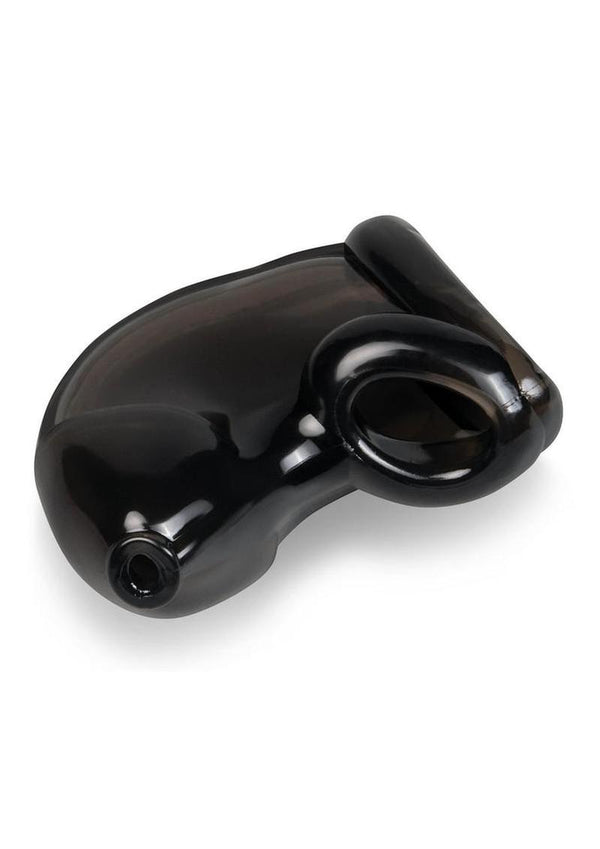 Blueline Tpe Chastity Cage with Ball Loop and Pisshole - Black
