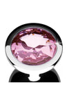 Booty Sparks Pink Gem Medium Anal Plug - Metal/Pink - Medium