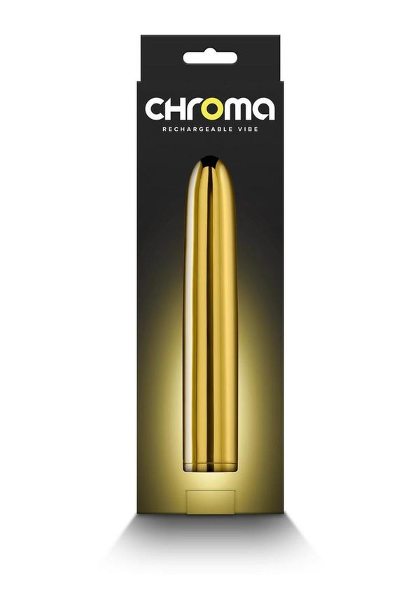 Chroma Classic Rechargeable Vibrator - Gold - 7in
