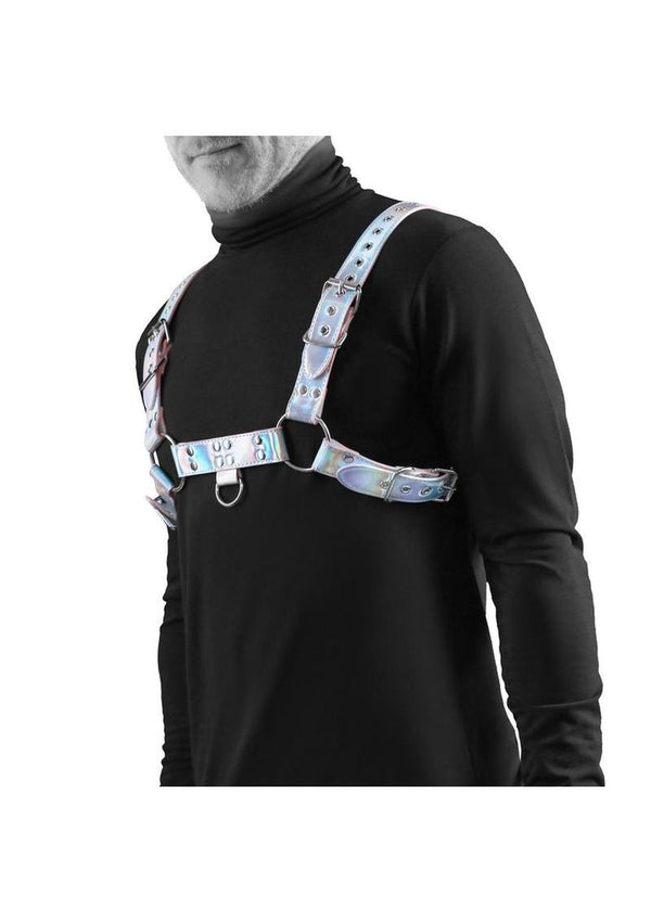 Cosmo Harness Dare Chest Harness - Multicolor/Rainbow - Large/XLarge