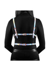 Cosmo Harness Risque Chest Harness - Multicolor/Rainbow - Medium/Small