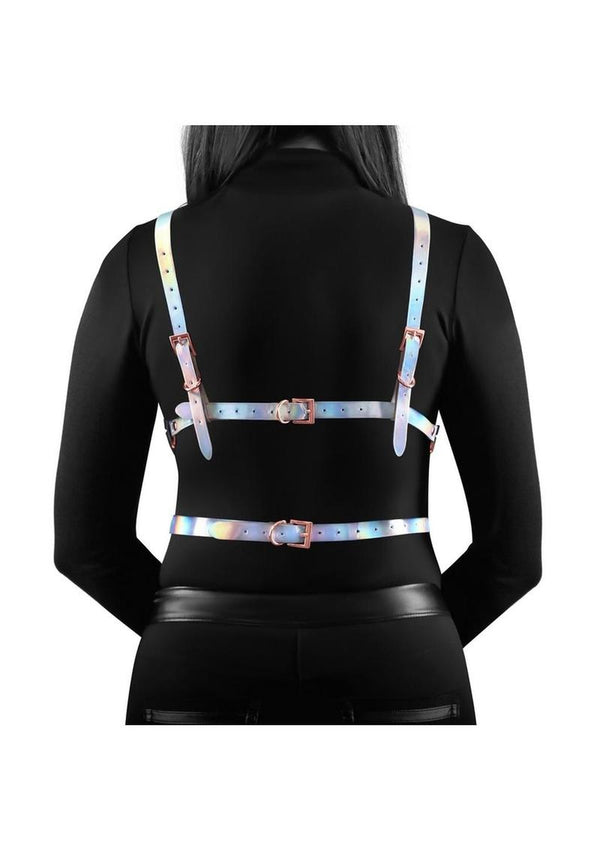 Cosmo Harness Risque Chest Harness - Multicolor/Rainbow - Medium/Small