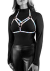 Cosmo Harness Vamp Chest Harness - Multicolor/Rainbow - Medium/Small