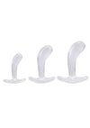 Crystal Jellies Curved Anal Trainer - Clear - 3 Piece/Set
