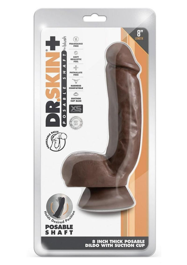 Dr. Skin Plus Thick Posable Dildo with Squeezable Balls - PATS Inc.
