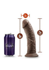 Dr. Skin Plus Thick Posable Dildo with Suction Cup - Chocolate - 8in
