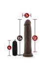 Dr. Skin Dr. Throb Vibrating Dildo with Remote Control - Chocolate - 9.5in