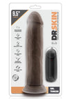 Dr. Skin Dr. Throb Vibrating Dildo with Remote Control - Chocolate - 9.5in