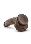 Dr. Skin Mr. Mayor Dildo with Balls and Suction Cup - Chocolate - 9in