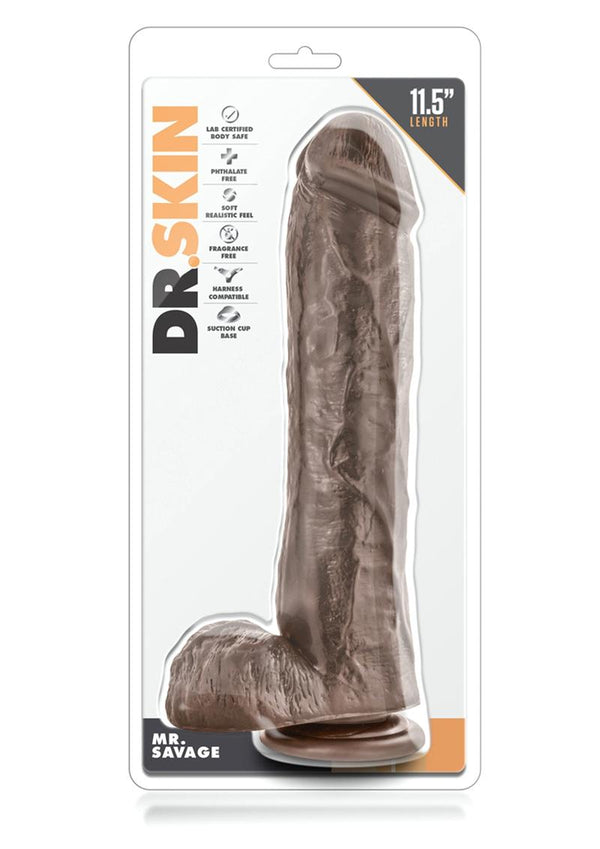 Dr. Skin Mr. Savage Dildo with Balls and Suction Cup - PATS Inc.