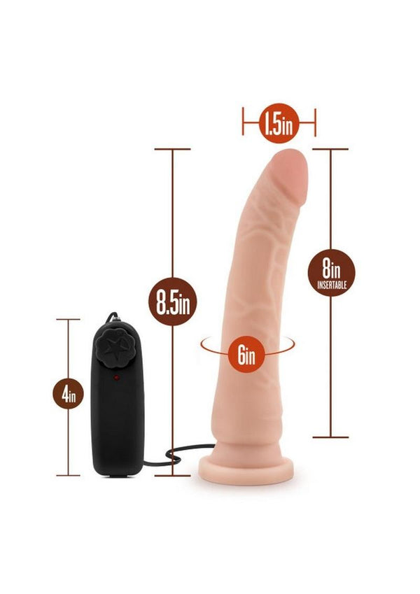 Dr. Skin Vibrating Dildo with Suction Cup - Vanilla - 8.5in