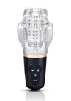 He-Vibe Vibrating Suck Master Rechargeable Masturbator - Black/Clear