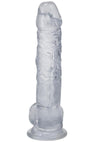In A Bag Big Dick Dildo with Balls - Clear - 8in