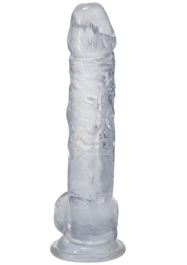 In A Bag Big Dick Dildo with Balls - Clear - 8in
