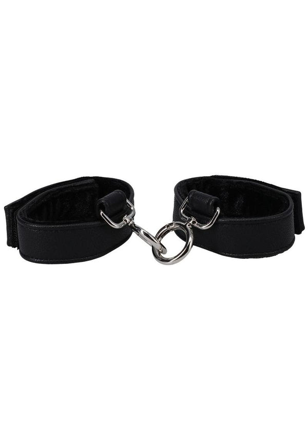 In A Bag Vegan Leather Handcuffs - Black