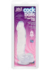 Jelly Jewels Dildo with Balls - Clear - 6in