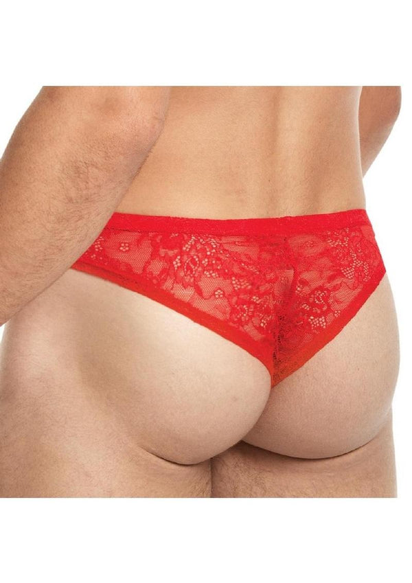 Lace King Lace Bikini - Medlium - Red - Large/Medium