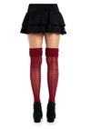 Leg Avenue Pointelle Acrylic Over The Knee Scrunch Sock - Burgundy - One Size