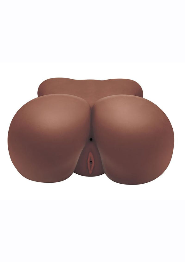 Luvdollz Remote Control Vibrating Rechargeable Fuck Buddy Masturbator - Torso - Chocolate/Mocha