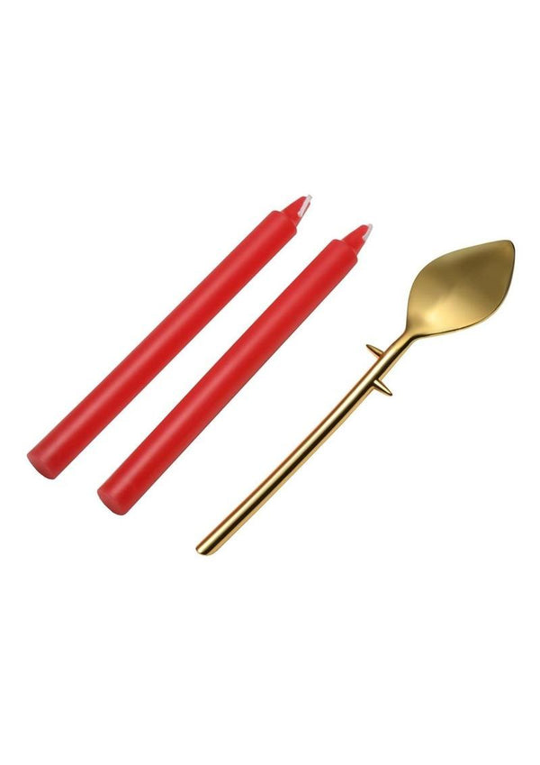 Master Series Drip Sensation Spoon and Drip Candle - Gold/Red - Set