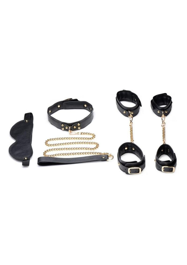 Master Series Golden Submission Bondage - Black/Gold - 4 Piece Kit/Set