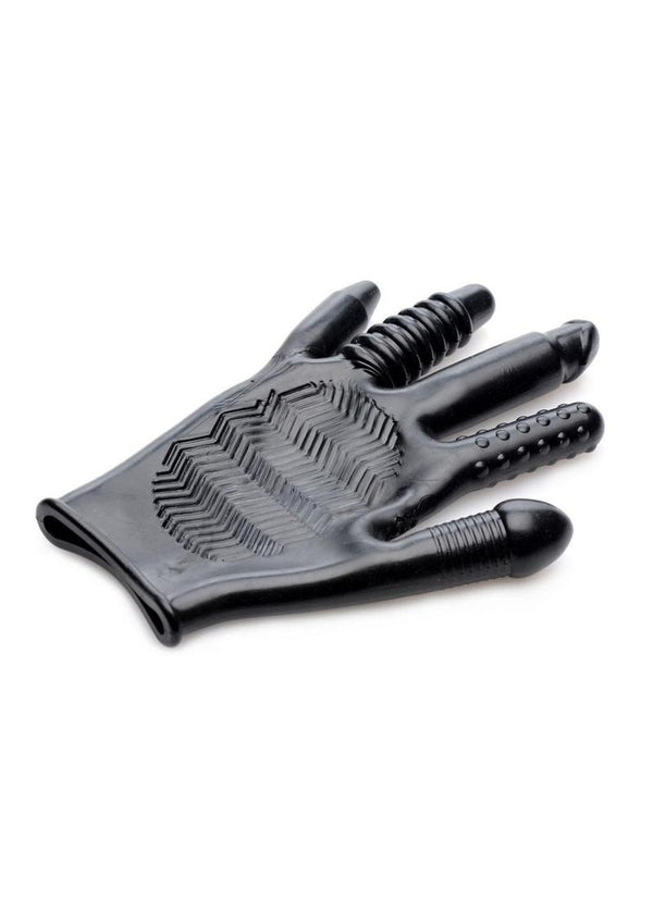 Master Series Pleasure Poker Textured Glove - Black