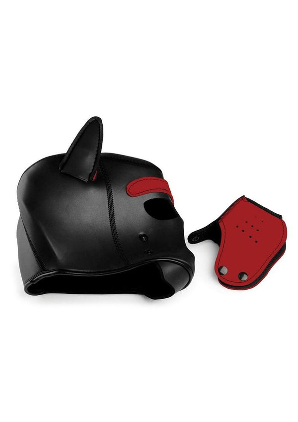 Master Series Spike Neoprene Puppy Hood - Black/Red