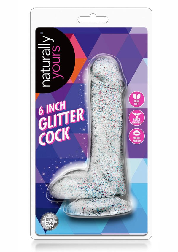 Naturally Yours Glitter Dildo with Balls - PATS Inc.