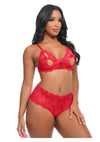 Oh LA LA Cheri Goodnight Kiss - Red - Medium/Small - 2 Piece/Set