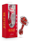 Oh My Gem Lustre Glass Anal Plug - Clear/Red