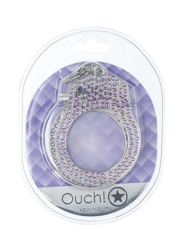 Ouch! Heavy-Duty Diamond Handcuffs - Purple