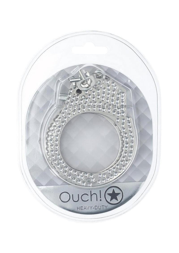 Ouch! Heavy-Duty Diamond Handcuffs - Silver