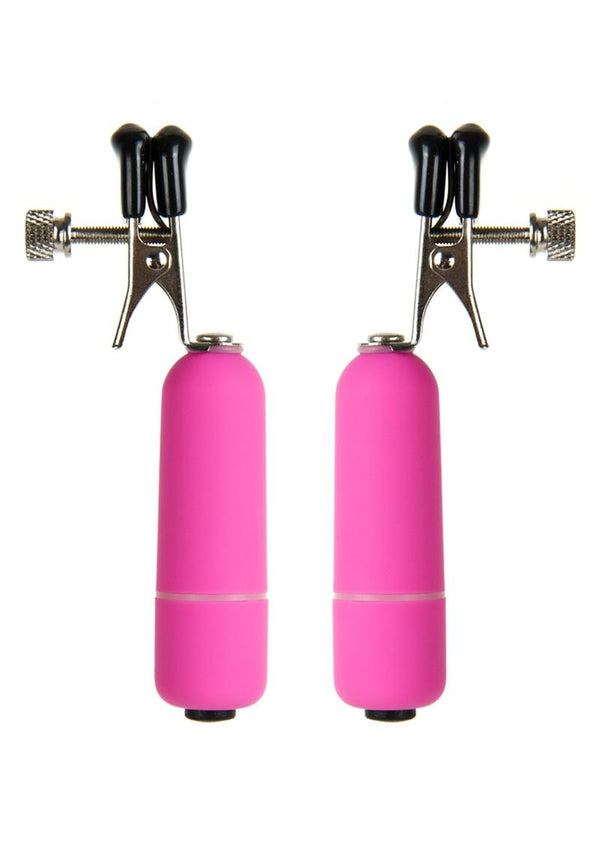 Ouch! Vibrating Nipple Clamps - Pink