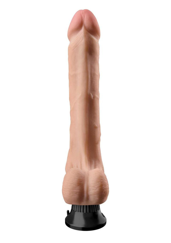 Real Feel Deluxe No. 12 Wallbanger Vibrating Dildo with Balls Waterproof - PATS Inc.