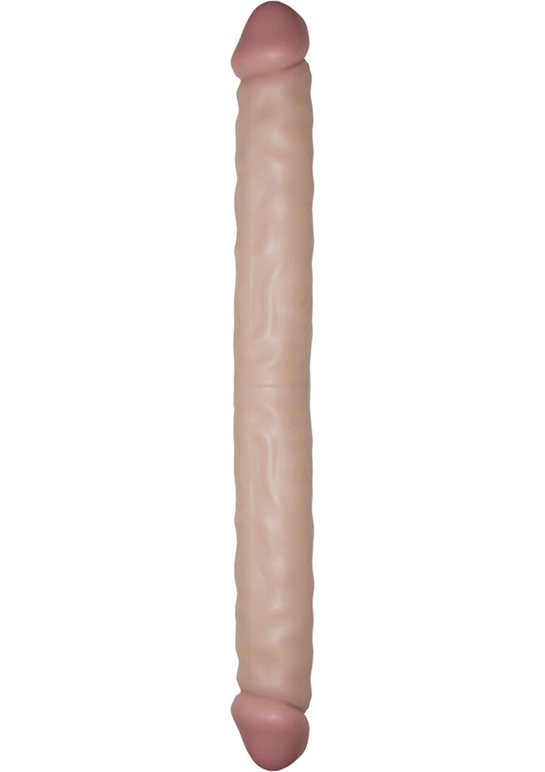 Real Skin All American Whoppers Double Dildo Dildo - Flesh/Vanilla - 18in