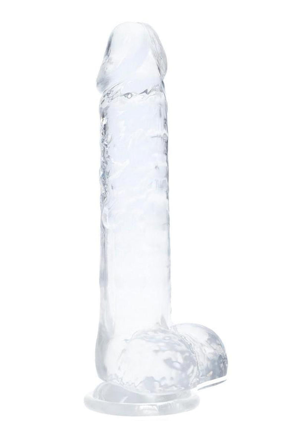 Realrock Crystal Clear Led Touch Rechargeable Dong - Clear - 7in