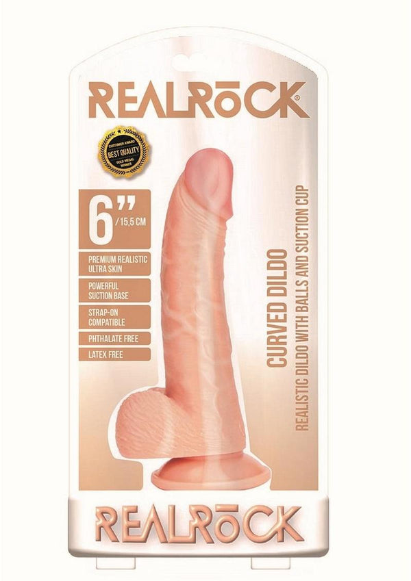 Realrock Curved Realistic Dildo with Balls and Suction Cup - PATS Inc.