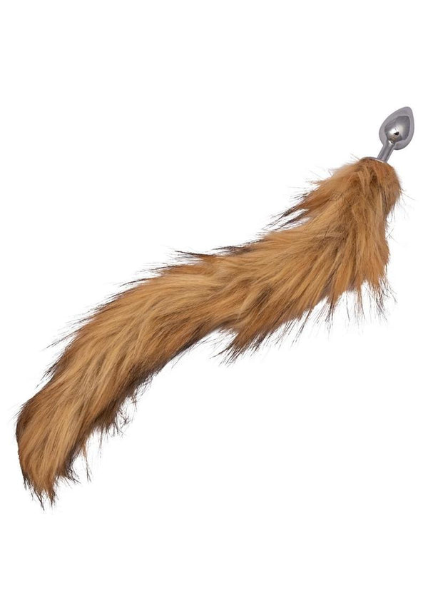 Running Wild Faux Fur Tail and Metallic Anal Plug - Brown